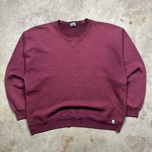 Vintage 90s Red Russell Athletic Blank Boxy Crewneck Size XL